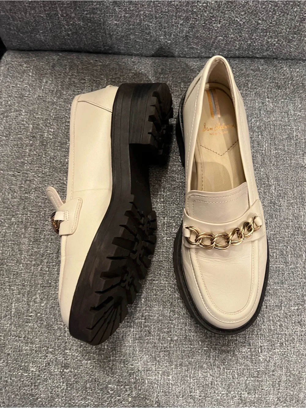 Sam Edelman Taelor Chunky Leather Loafers With Chain Detail